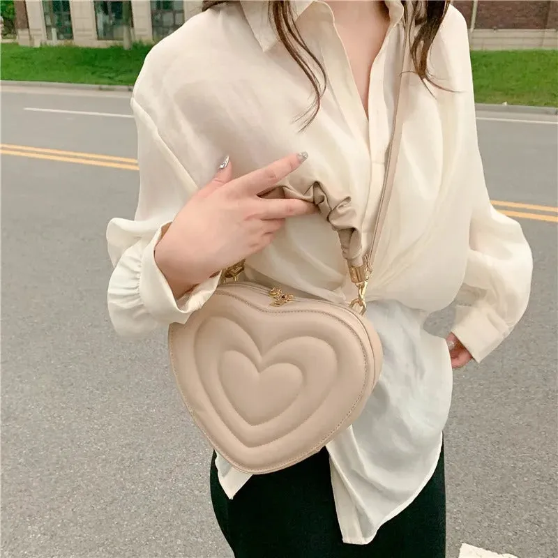 Lovely Heart-Shaped Top Handle Crossbody Bags