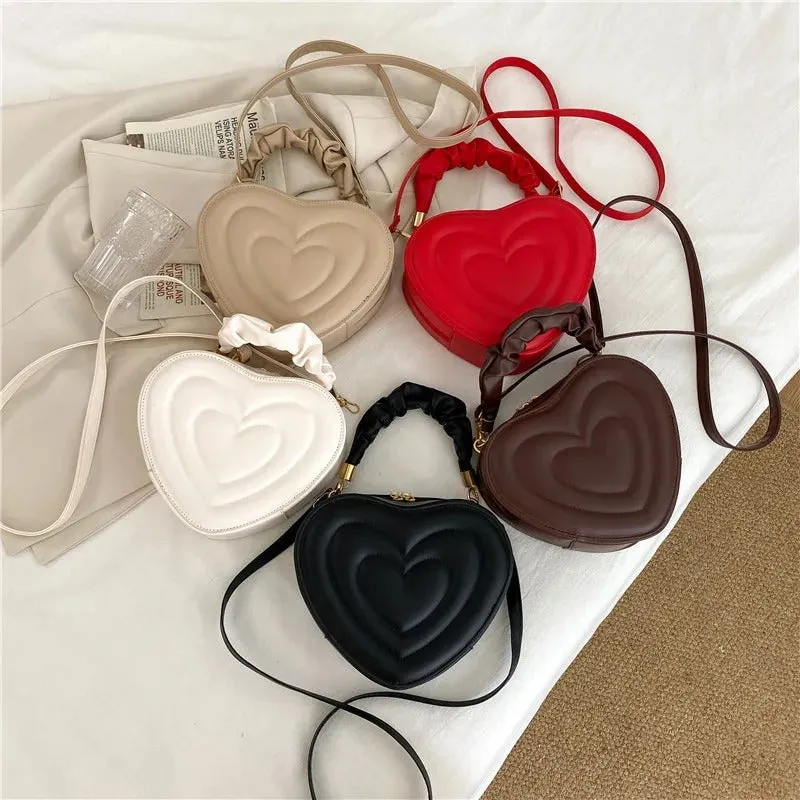 Lovely Heart-Shaped Top Handle Crossbody Bags