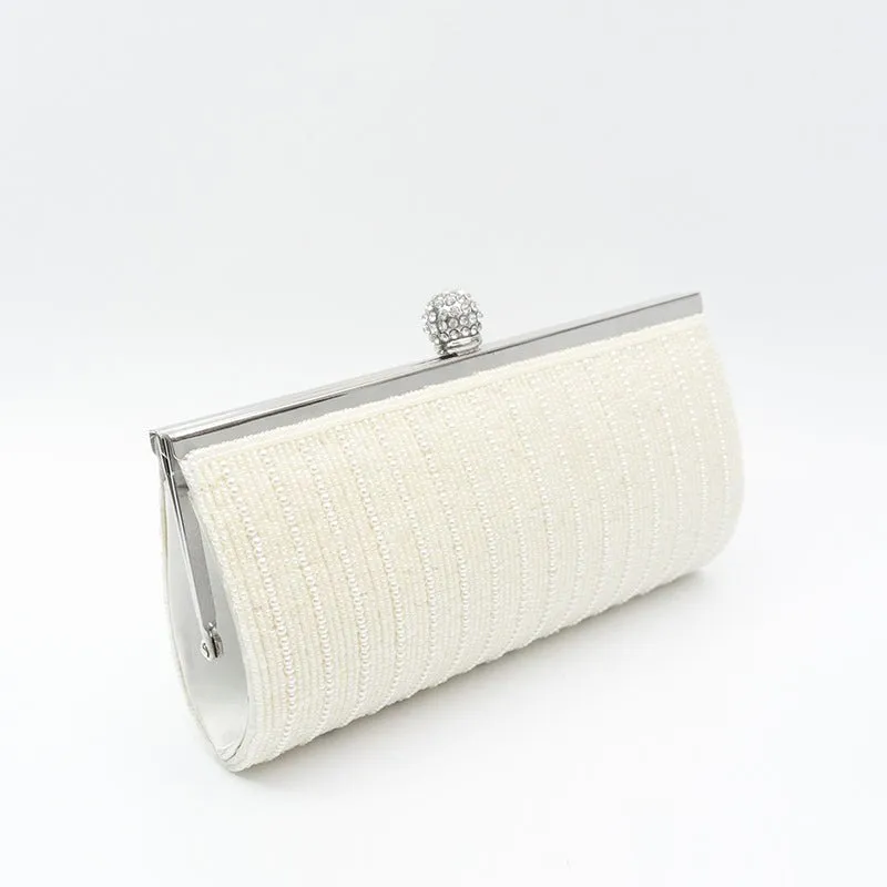 Luxy Moon Elegant Square Sequined Pearl Evening Party Clutch