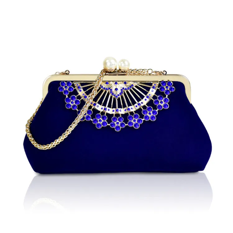 Luxy Moon Gorgeous Diamond Flower Evening Clutch Bag