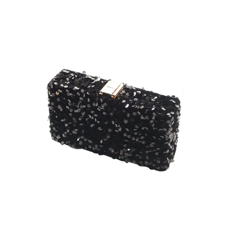 Luxy Moon Square Elegant Sequined Evening Clutch Purse