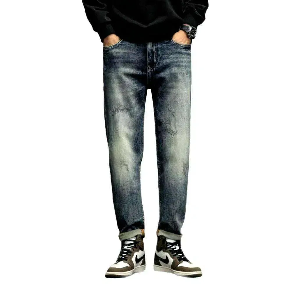 Medium wash fashion jeans
 for men