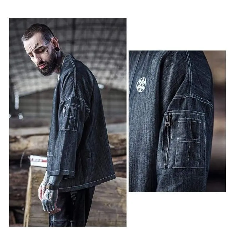 Men Denim Kimono Jacket