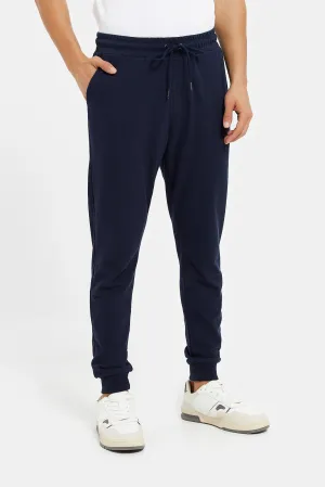 Men Navy Pique Jogger