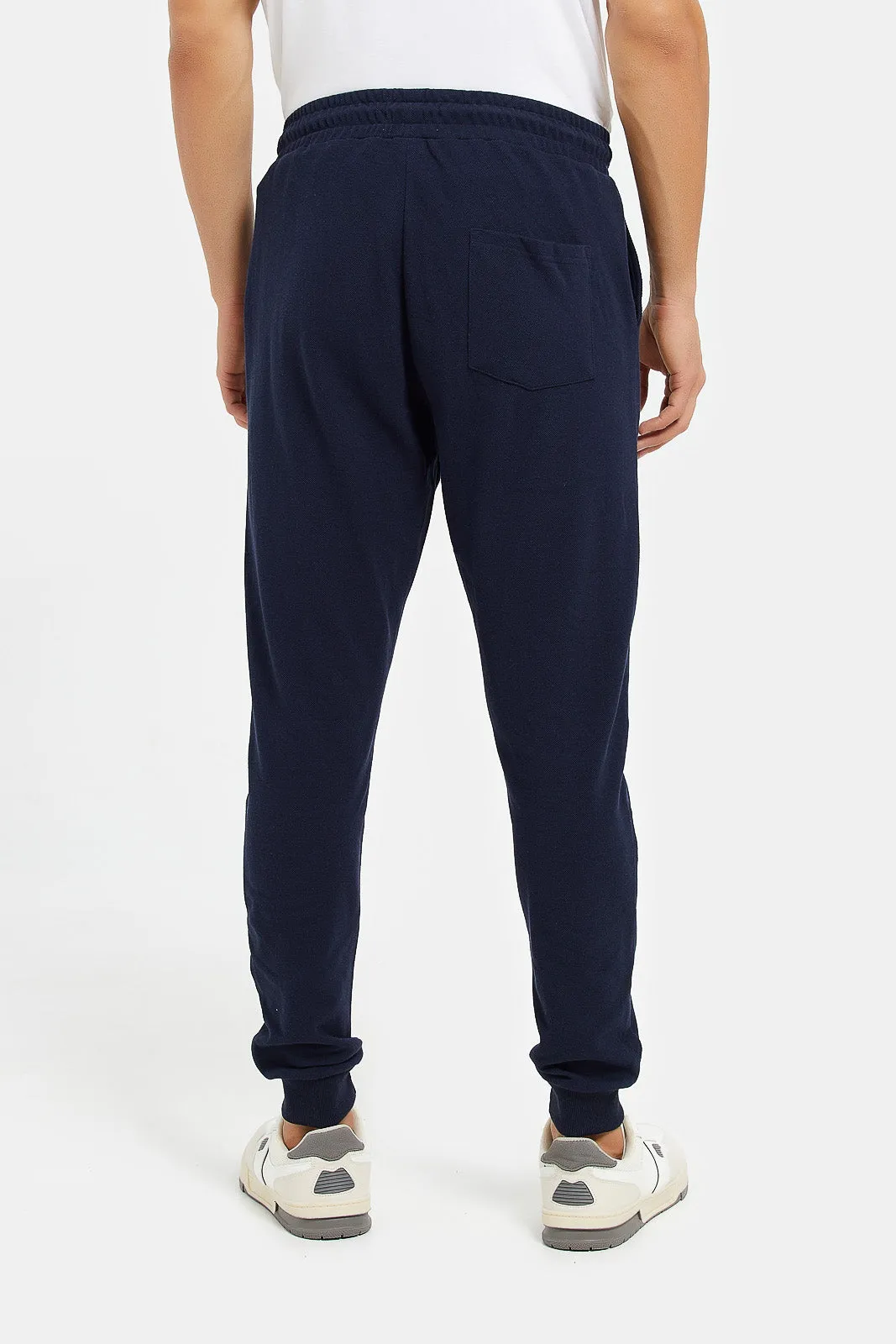 Men Navy Pique Jogger