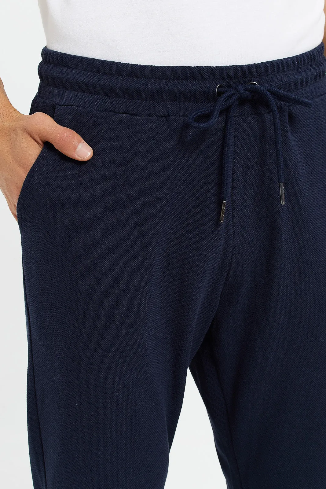 Men Navy Pique Jogger