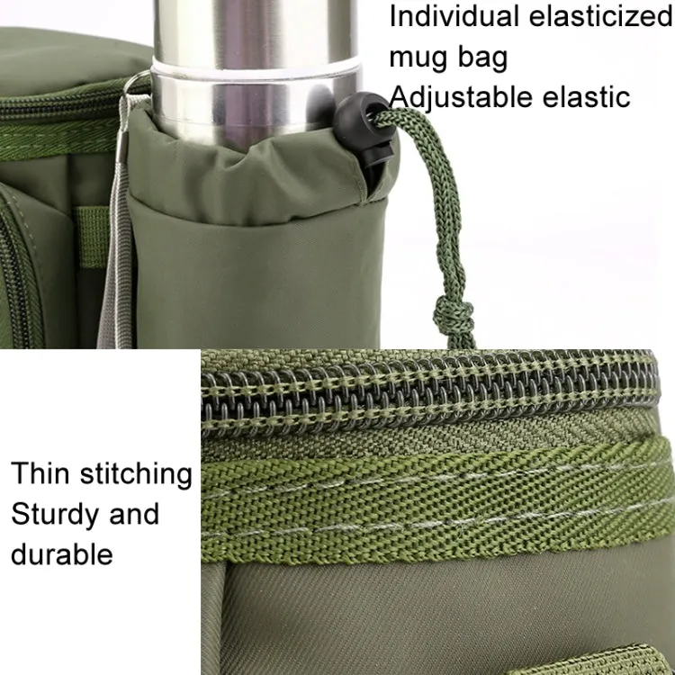 Men Shoulder Crossbody Bag Waist Pack With Removable Mug Pocket(Army Green)