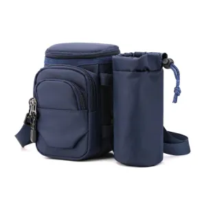 Men Shoulder Crossbody Bag Waist Pack With Removable Mug Pocket(Dark Blue)