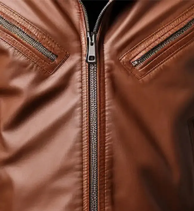 Men's Biker Brown Leather Jacket