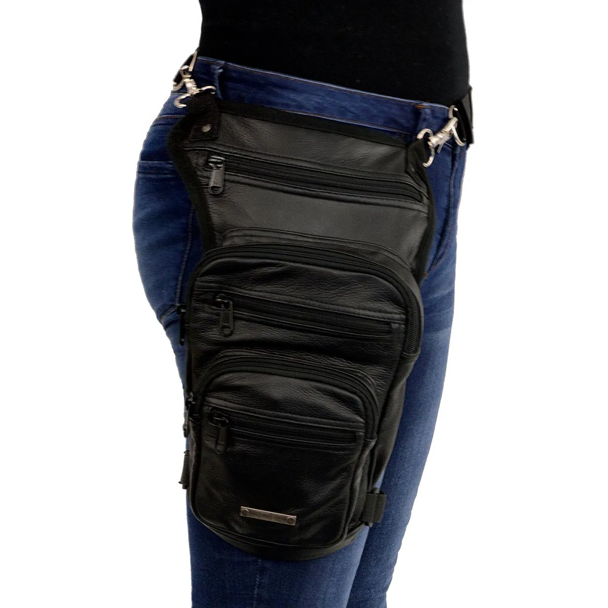 Milwaukee Leather MP8895 Conceal an Carry Black Leather Thigh Bag with