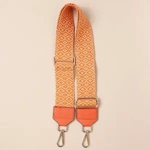 Orange Geometric Pattern Bag Strap