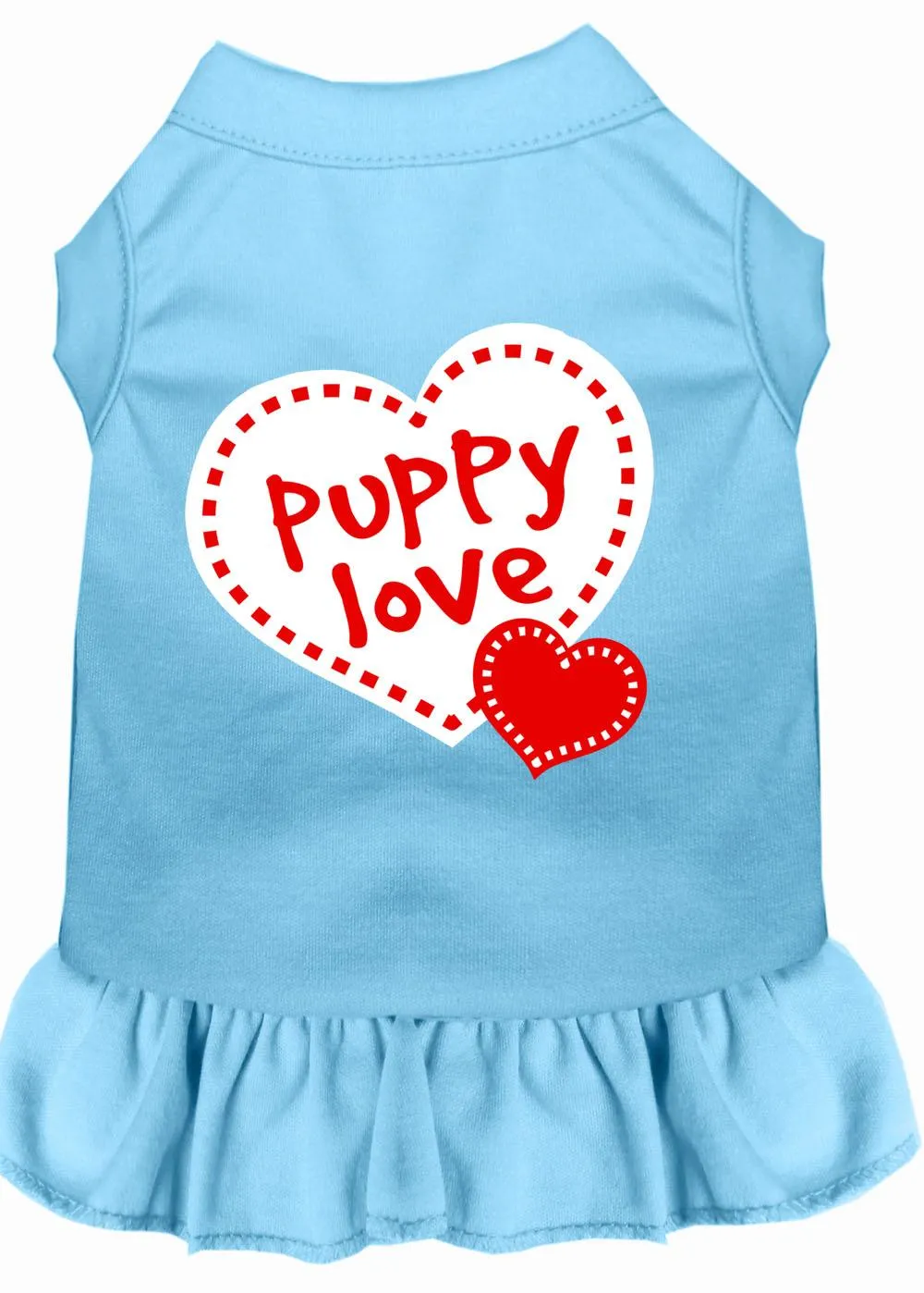 Puppy Love Screen Print Dress Baby Blue Xs (8)