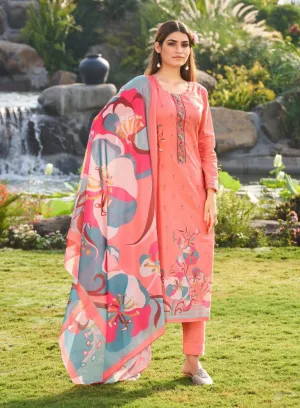 Pure Lawn Cotton Unstitched Suit Dress Material with Dupatta