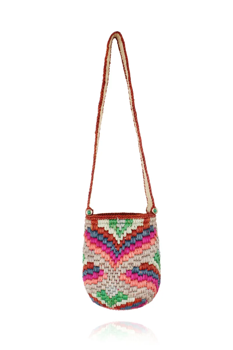 Raffia Bucket Bag in Pop