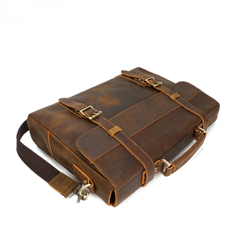 Retro Handmade Leather Travle Briefcase B-8049