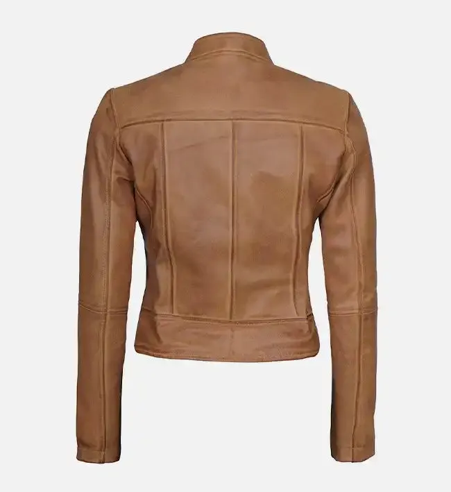 Ricki in Gigli Brown Leather Jacket