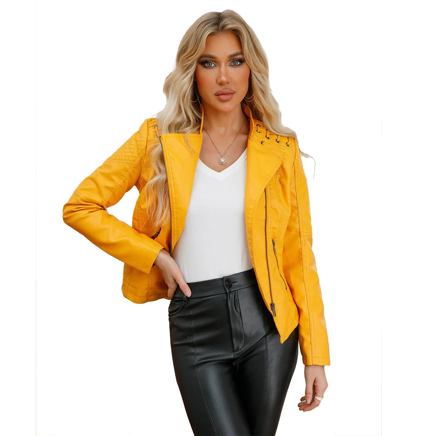 Slim Fit Gotic Leather Jacket