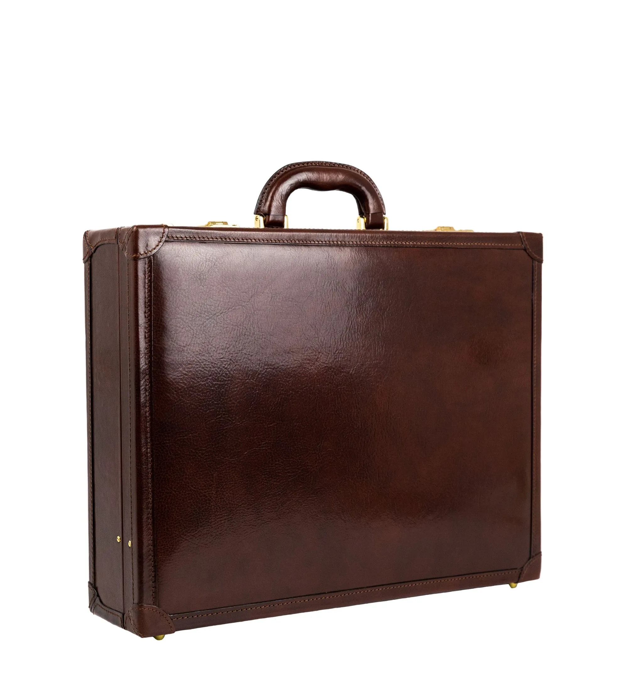 Small Leather Attaché Case Briefcase - The House of Mirth