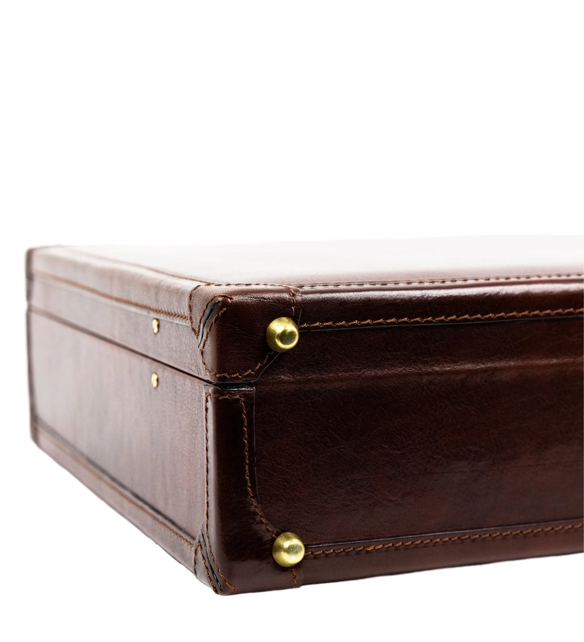 Small Leather Attaché Case Briefcase - The House of Mirth