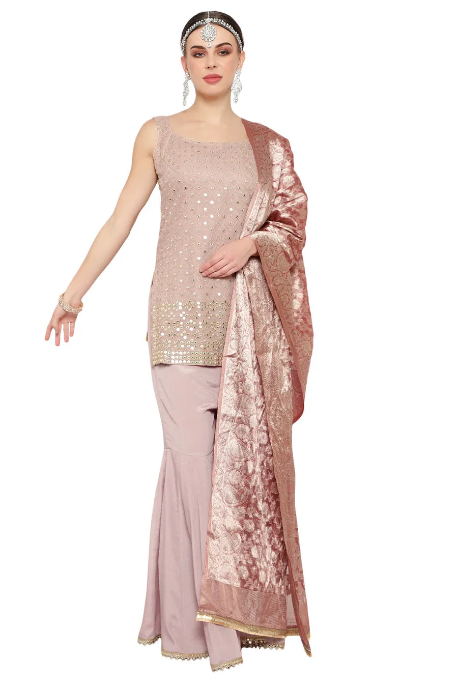 Soft Pink Gharara Suit