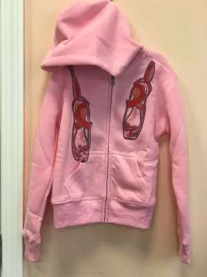 Sparkle By Stoopher Girls Pink Ballet Zip Up Hooded Jacket