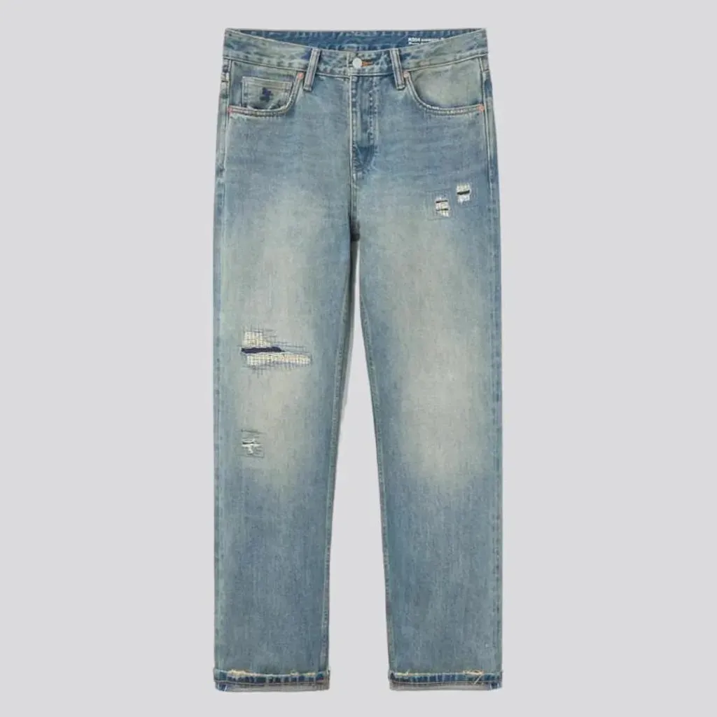 Straight heavyweight selvedge jeans for men