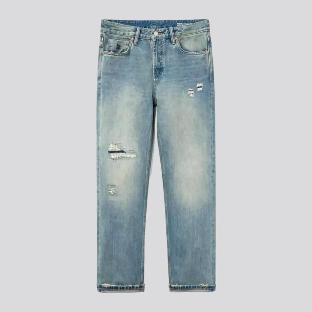 Straight heavyweight selvedge jeans for men