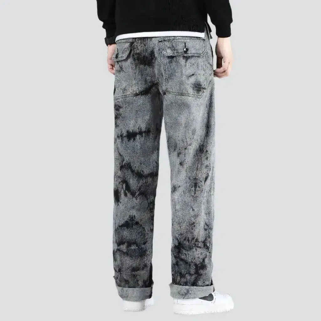 Street tie-dyed jeans
 for men