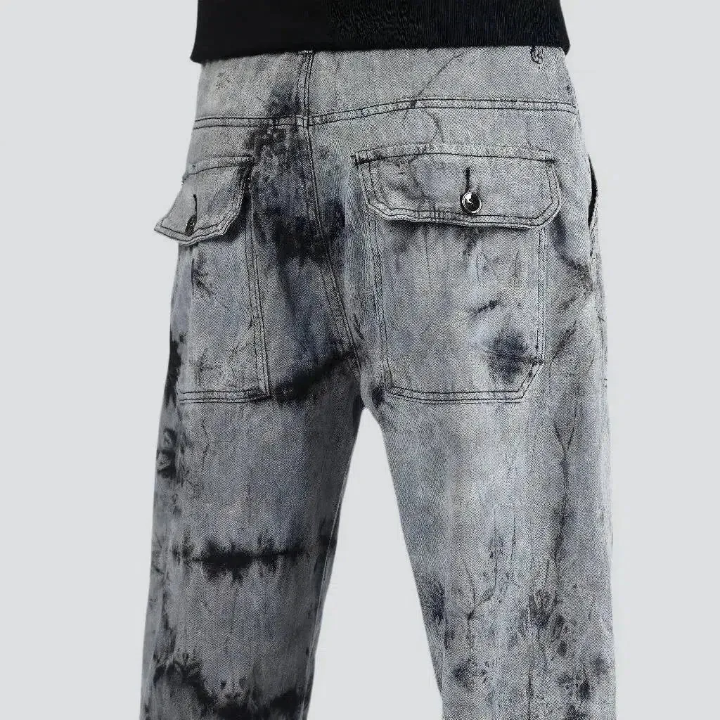 Street tie-dyed jeans
 for men