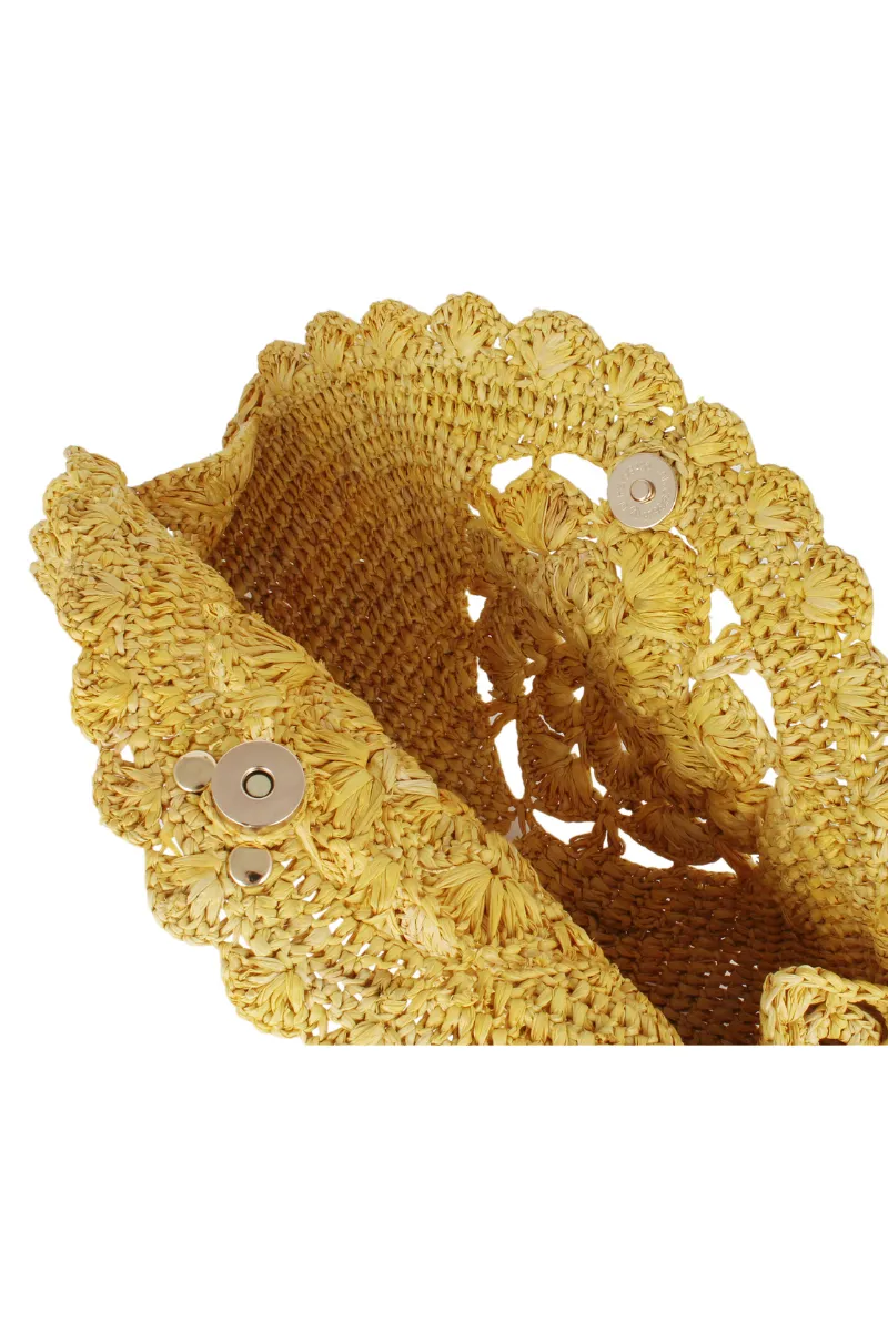 Sun Raffia Clutch in Yellow