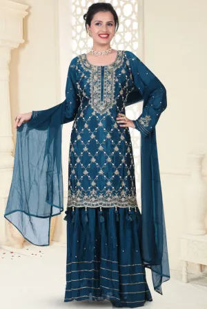 Teal Gharara Suit