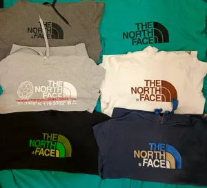 The north face hoodie and crew neck sweat shirt