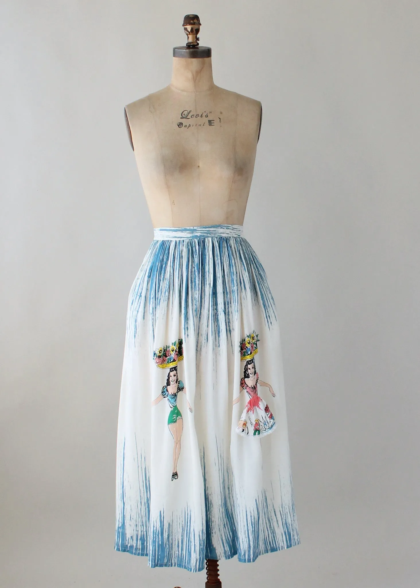 Vintage 1980s Peekaboo Girl Summer Skirt