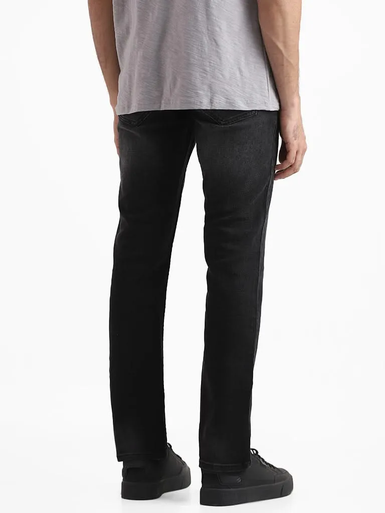 WES Casuals Charcoal Relaxed - Fit Mid - Rise Jeans