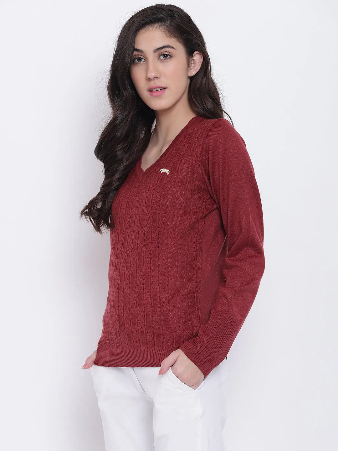 Women Red Casual Sweaters