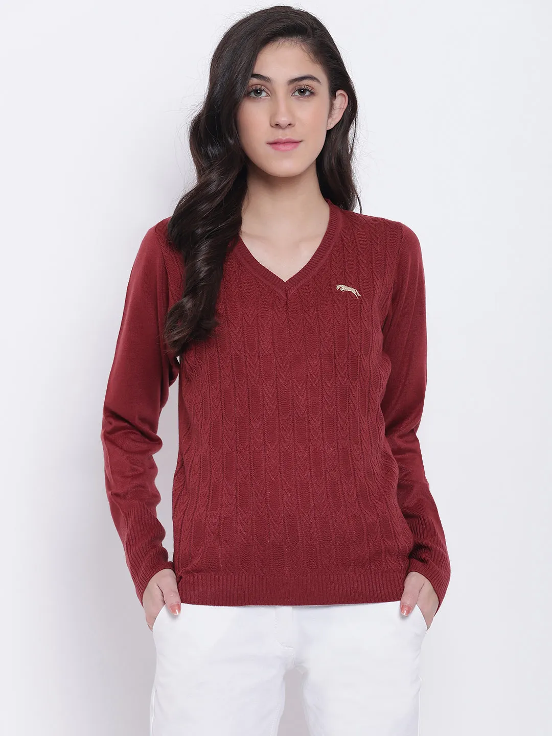 Women Red Casual Sweaters