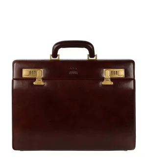 Women's Leather Attaché Case Briefcase - Vendetta