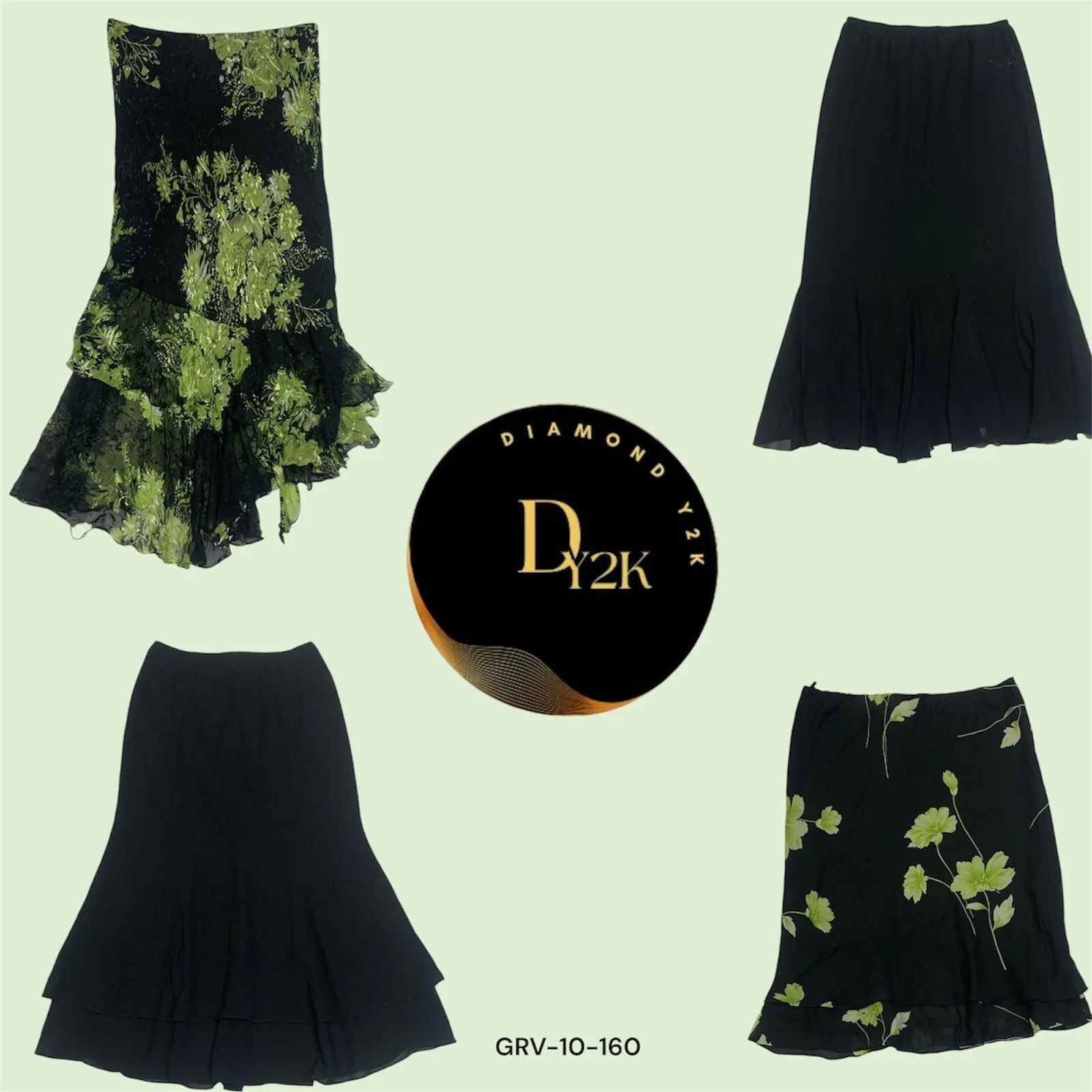 Y2K Forest and Midnight Poly Skirts (GRV-10-160)