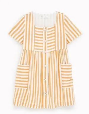 ZARA STRIPED YELLOW DRESS (SZ 7)